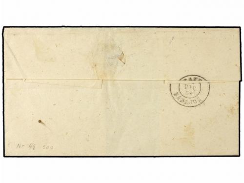 ✉ ESPAÑA. Ed. 48. 1859. 4 cuartos rojo, mat. ALBURQUERQUE/BA