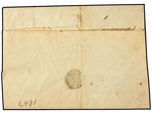 ✉ ESPAÑA. Ed. 91. 1867. BARCELONA a PUERTO PRÍNCIPE (Cuba). 