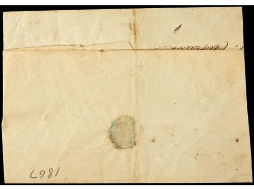 ✉ ESPAÑA. Ed. 91. 1867. BARCELONA a PUERTO PRÍNCIPE (Cuba). 