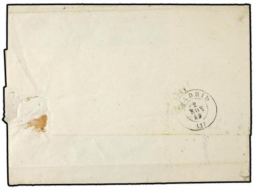 ✉ ESPAÑA. Ed. 48 (2). 1859. POZA a MADRID. 4 cuartos rojo (2