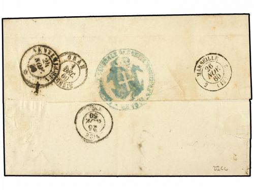 ✉ ITALIA ANTIGUOS ESTADOS: CERDEÑA. 1860 (Nov 23). Stampless