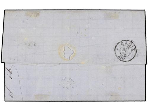 ✉ FILIPINAS. Ed. 20F (2). 1873. MANILA a CÁDIZ. 10 cuartos r