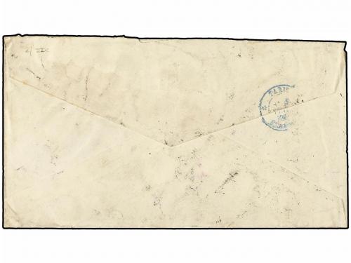 ✉ PERU. 1884. IQUIQUE a PARÍS. 2 ctvos. naranja y 10 ctvos. 