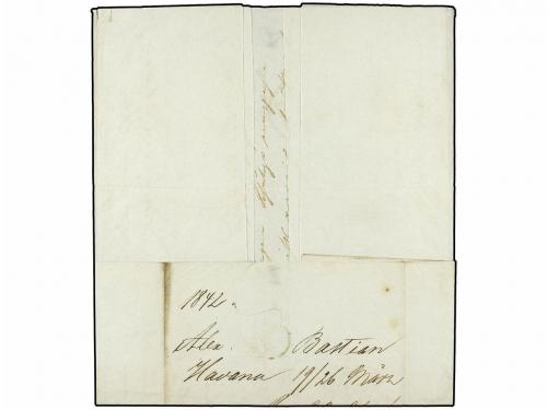 ✉ CUBA. 1842 (26 Mar.). HABANA a LONDRES. Circulada por el c