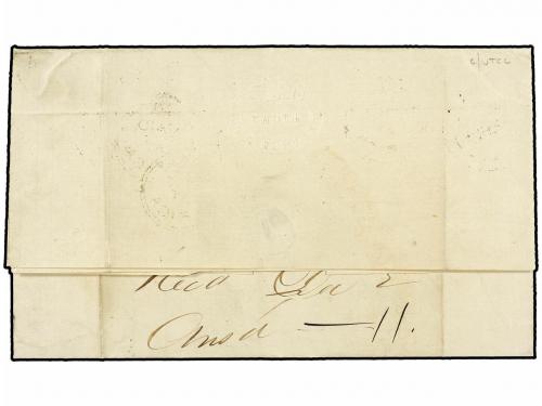 ✉ PERU. 1867. TACNA a NEW YORK. 10 cts. verde no matasellado