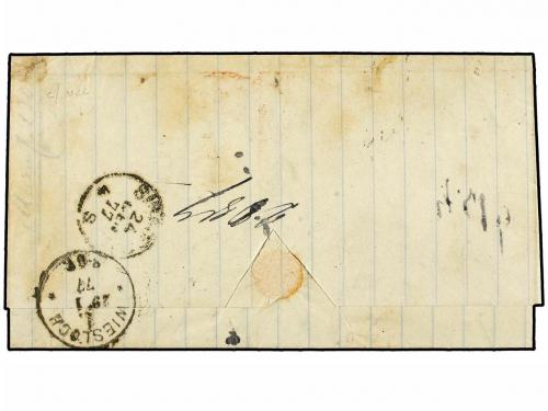 ✉ MALTA. Sg. Z38+Z50. 1877 (Jan. 23). Registered entire lett