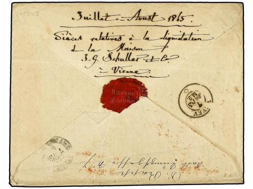 ✉ AUSTRIA. Mi. 34. 1865. Arms 15kr. brown, perf. 9½, a fine 