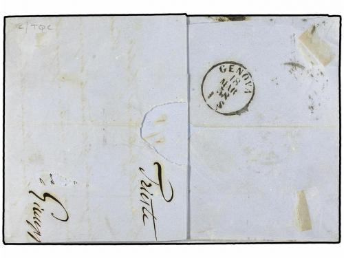 ✉ AUSTRIA. 1858 (March 16). Double rate cover from TRIEST to