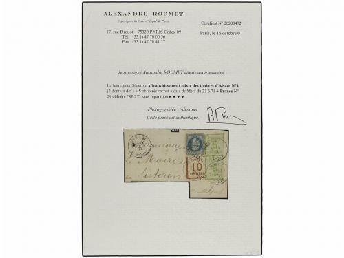 ✉ FRANCIA: OCUPACION ALEMANA: ALSACIA-LORENA. 1871. Cover to