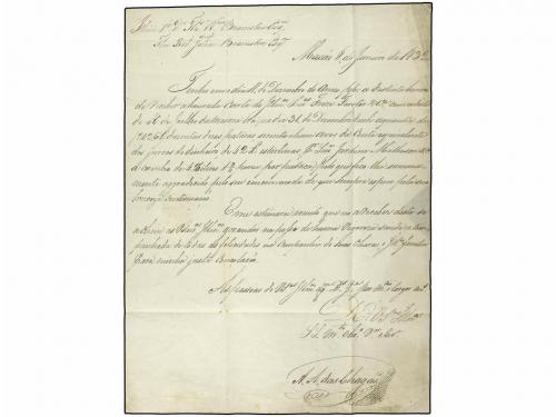 ✉ MACAO. 1839. MACAO a LONDRES. Al dorso marca de llegada FA