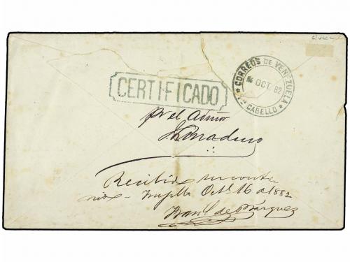 ✉ VENEZUELA. Sc. 62 (2), 63. 1882. PUERTO CABELLO a TRUJILLO