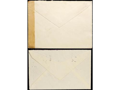 ✉ ESPAÑA. Ed. 685 (2), 688. 1937. Dos cartas circuladas a SU