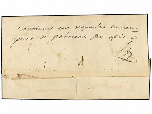 ✉ COLOMBIA. 1847. JIRON a BUCARAMANGA. Envuelta de CARTA CER