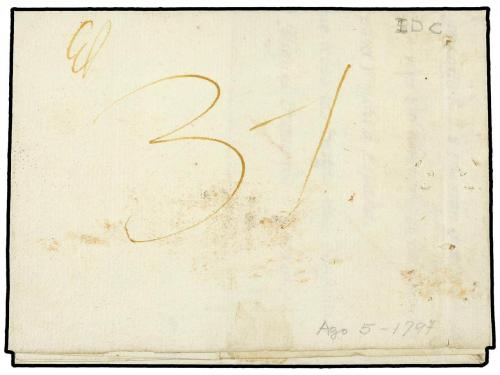 ✉ COLOMBIA. 1791 (5 Agosto). HONDA a POPAYAN. Carta completa