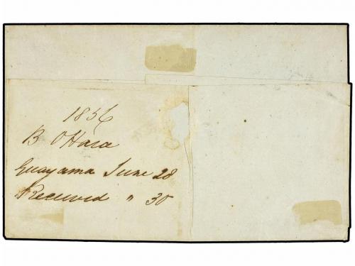 ✉ PUERTO RICO. Ant. 4. 1856. GUAYAMA a S. JUAN. Carta enviad