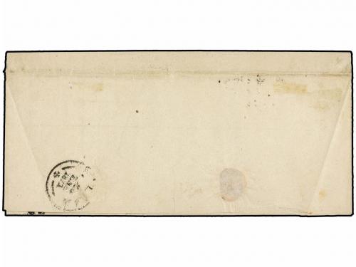 ✉ PERU. Sc. 14. 1871. S. PEDRO a LIMA. 1 dinero verde, mat. 