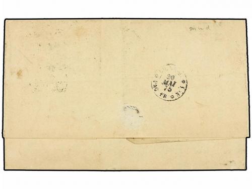 ✉ FRANCIA. Yv. 38, 57 (2). 1875. PARÍS a CARUPANO (Venezuela