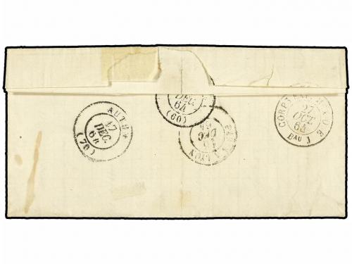 ✉ MEXICO. 1864 (19 Octubre). PARRAS (México) a FRANCIA. Cart