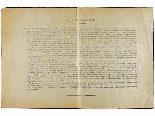 ✉ LIBIA. 1912. TELEGRAMA de BENGASI a MONCALVO franqueado co