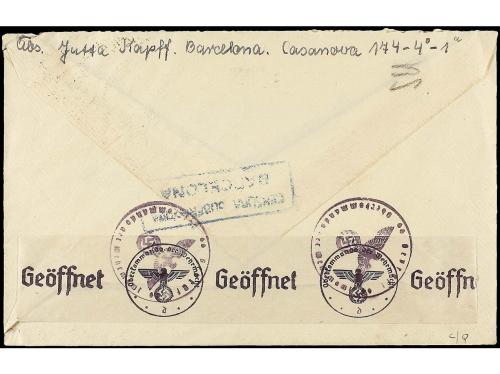 ✉ ESPAÑA. Ed. 917 (6), 921, 932. 1941. BARCELONA a ALEMANIA.