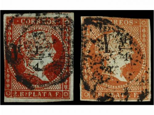 ° CUBA. Ed. 4A, 5. Y 1/4 s. 2 reales carmín y naranja. Sello