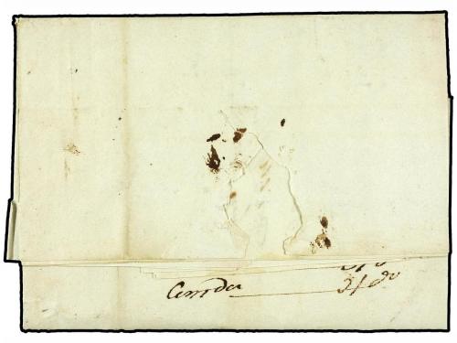 ✉ ESPAÑA: PREFILATELIA. 1819. PORTO a BARCELONA. Marca PORTO