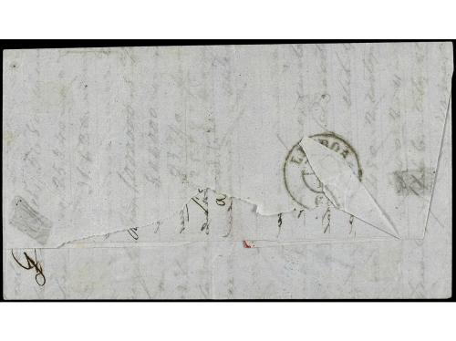 ✉ ESPAÑA. Ed. 75, 69. 1865. BADAJOZ a LISBOA. 2 cuartos rosa