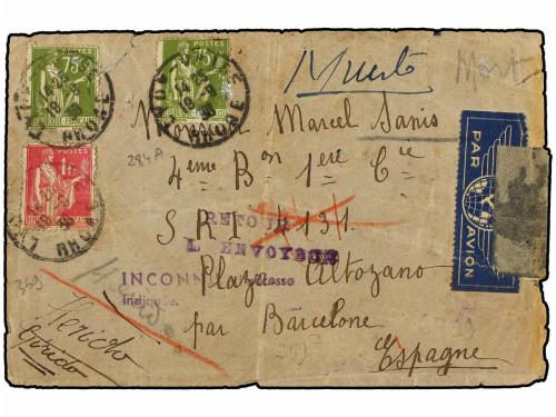 ✉ ESPAÑA GUERRA CIVIL. 1938 (19 Agosto). FRANCIA al brigadis