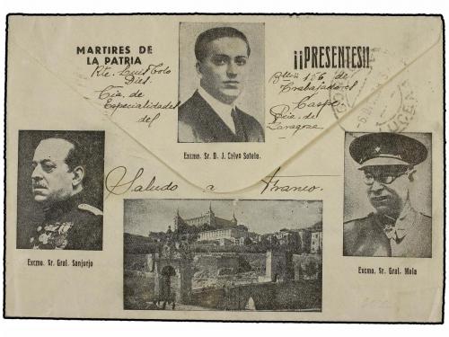 ✉ ESPAÑA GUERRA CIVIL. 1938 (29 Nov.). BATALLÓN DE TRABAJADO
