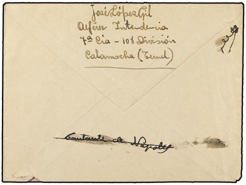 ✉ ESPAÑA GUERRA CIVIL. 1938. CALAMOCHA (Teruel) a LA CORUÑA.