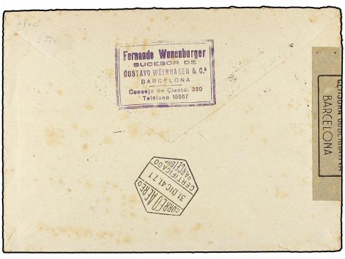 ✉ ESPAÑA. Ed. 948/51. 1941. BARCELONA a SUIZA. 40 cts., 1 pt