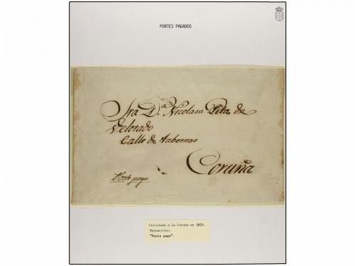 ✉ ESPAÑA: PREFILATELIA. 1674-1860. PORTES PAGADOS. REINO DE 
