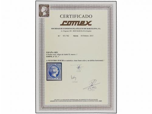 (*) ESPAÑA. Ed. 21. 6 reales azul. Excelente presencia, buen