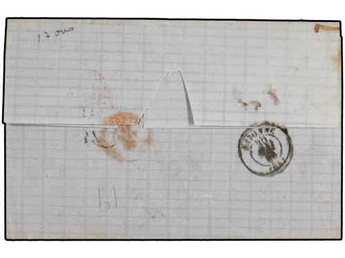 ✉ ESPAÑA. Ed. 81. 1866. VILLAFRANCA a BAYONA (Francia). 4 cu