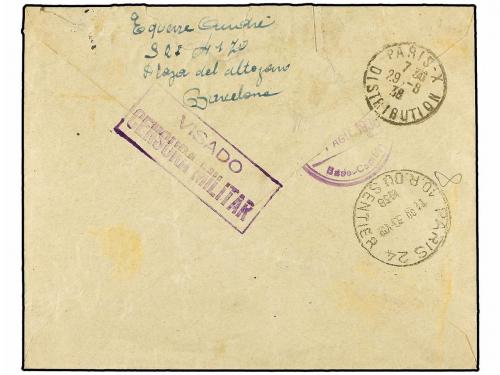 ✉ ESPAÑA GUERRA CIVIL. 1937 (26 Agosto). Circulada desde el 