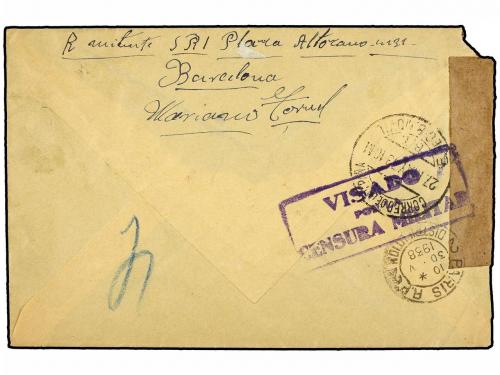 ✉ ESPAÑA GUERRA CIVIL. 1938 (25 Mayo). Circulada desde el fr