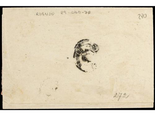 ✉ ESPAÑA. Ed. 164, 154. 1876. PADRON a SANTIAGO. 10 cts. azu
