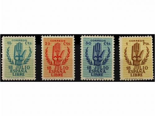 ** ESPAÑA. Ed. 851/54. SERIE COMPLETA, sello de 1 pta. goma 