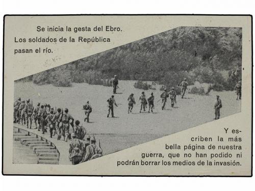 ✉ ESPAÑA GUERRA CIVIL. 1938. TARJETA DEL S.R.I. con sello de