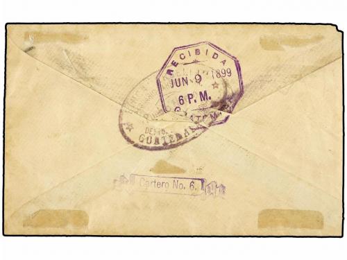 ✉ GUATEMALA. Sc. 43. 1899. SANTA ROSA a GUATEMALA. Sobre de 