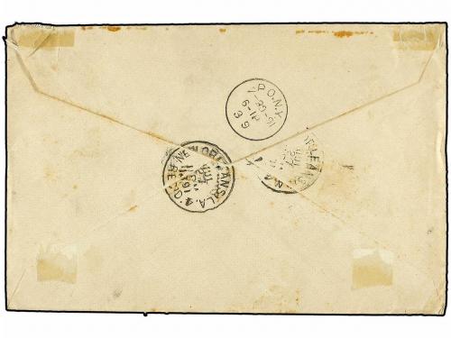 ✉ GUATEMALA. Sc. 46, 48 (2). 1891. GUATEMALA a NEW YORK. 5 c