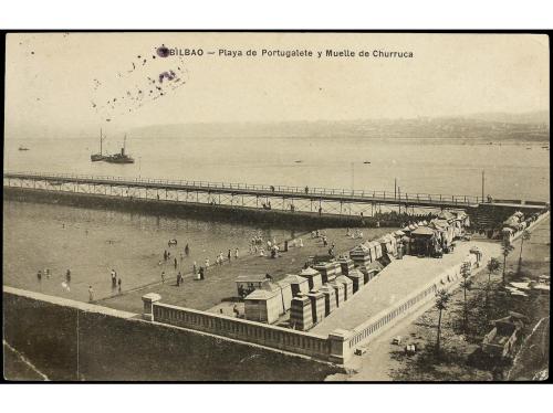 ✉ ESPAÑA. Ed. 242(2). 1910. LAS CARRERAS (Vizcaya) a SERBIA.