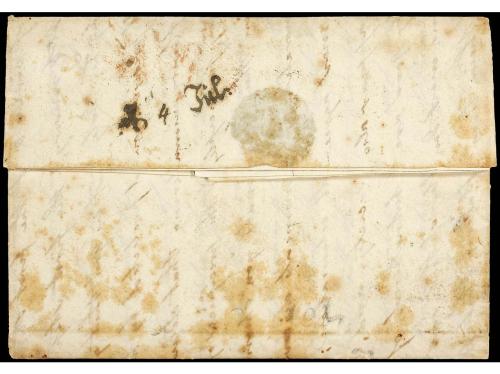 ✉ ESPAÑA: PREFILATELIA. 1829. CADIZ a HUNGRIA. Marca lineal 