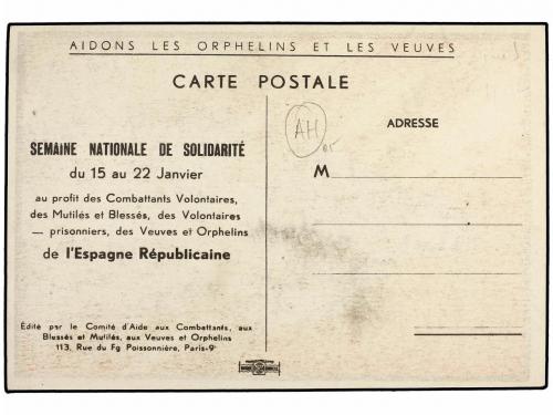 ✉ ESPAÑA GUERRA CIVIL. 1939. TARJETA POSTAL editada en Franc
