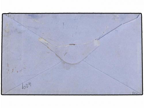 ✉ GIBRALTAR. 1869. GIBRALTAR to NEW YORK. 3d. rose and 4d. o