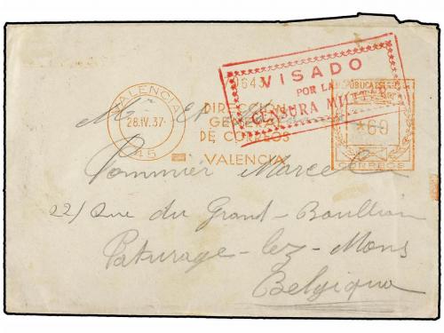 ✉ ESPAÑA GUERRA CIVIL. 1937 (28-IV). BRIGADA INTERNACIONAL. 