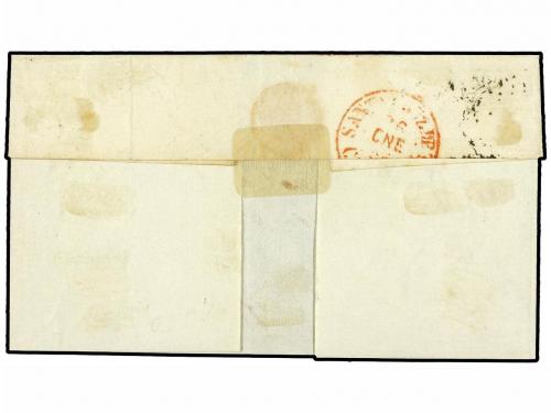 ✉ ESPAÑA. Ed. 32. 1855. LA PALMA a STA. CRUZ. 2 cuartos verd