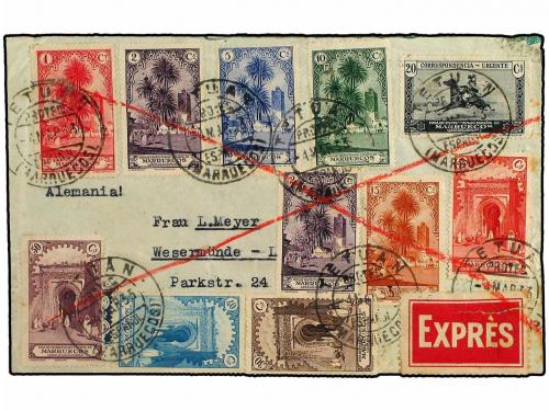 ✉ COLONIAS ESPAÑOLAS: MARRUECOS. Ed. 105/109,111/14. 1933. T