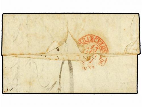 ✉ ESPAÑA: PREFILATELIA. 1851. CAMPRODON a BARCELONA. Fechado
