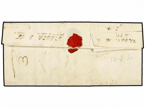 ✉ ESPAÑA: PREFILATELIA. 1850 (17 Agosto). STA. CRUZ a PUERTO
